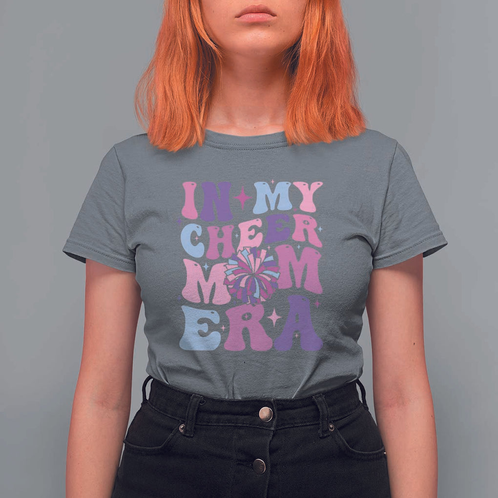 Funny Football Mom T Shirt For Women In My Cheer Mom Era Cheerleader Pompom TS11 Charcoal Print Your Wear
