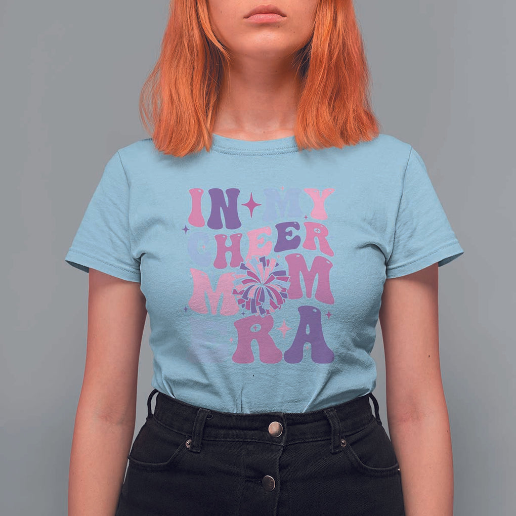 Funny Football Mom T Shirt For Women In My Cheer Mom Era Cheerleader Pompom TS11 Light Blue Print Your Wear