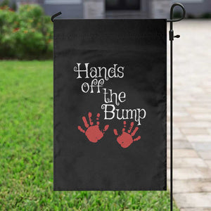 Pregnancy Announcement Garden Flag Hands Off The Bump Halloween Pregnant Red Baby Handprint TS11 Print Your Wear