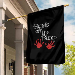Pregnancy Announcement Garden Flag Hands Off The Bump Halloween Pregnant Red Baby Handprint TS11 Print Your Wear