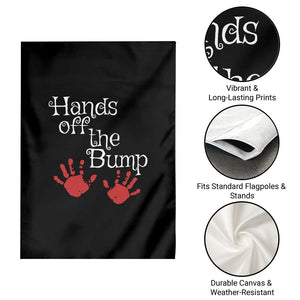 Pregnancy Announcement Garden Flag Hands Off The Bump Halloween Pregnant Red Baby Handprint TS11 Print Your Wear