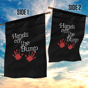 Pregnancy Announcement Garden Flag Hands Off The Bump Halloween Pregnant Red Baby Handprint TS11 Print Your Wear