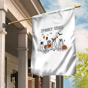 Halloween Garden Flag Spooky Vibes Cute Dog Ghost Pumpkin TS11 Print Your Wear