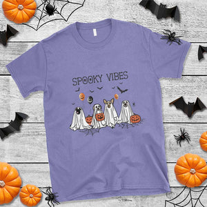 Halloween T Shirt Spooky Vibes Cute Dog Ghost Pumpkin TS11 Violet Print Your Wear
