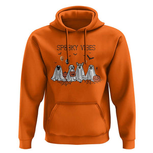 Halloween Hoodie Spooky Vibes Cute Dog Ghost Pumpkin TS11 Orange Print Your Wear