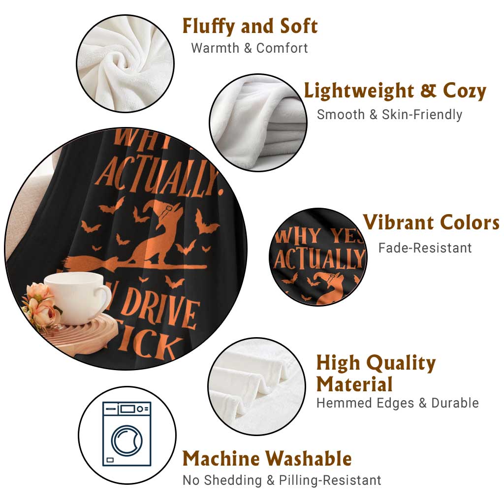 Halloween Dog Throw Blanket Why Yes Actually I Can Drive A Stick Witch TS11 Print Your Wear