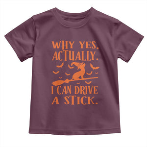Halloween Dog Baby Shirt Why Yes Actually I Can Drive A Stick Witch TS11 Maroon Print Your Wear