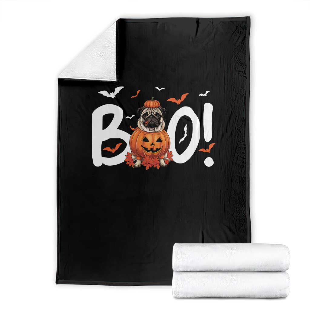Funny French Bulldog Halloween Throw Blanket Boo Cute Dog Pumpkin Bat Maple Leaf Pet TS11 Black Print Your Wear