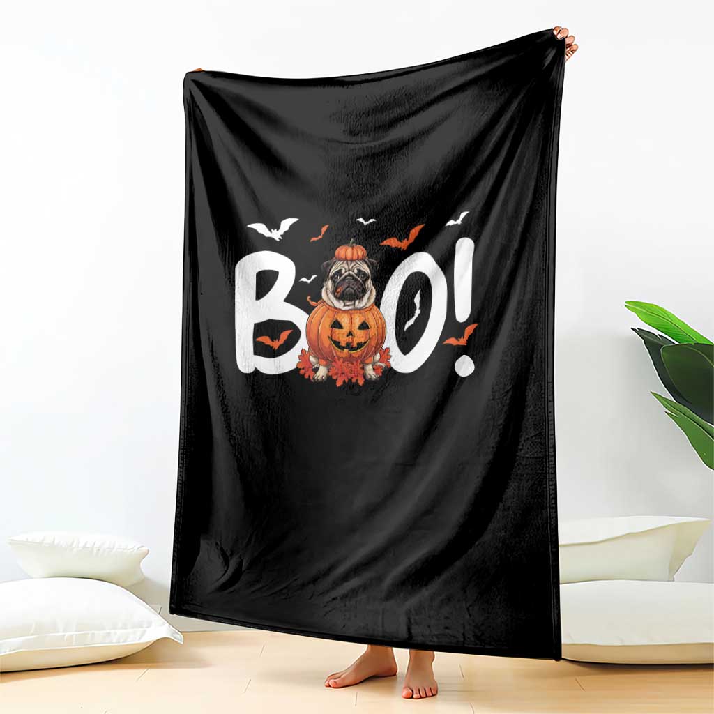 Funny French Bulldog Halloween Throw Blanket Boo Cute Dog Pumpkin Bat Maple Leaf Pet TS11 Print Your Wear