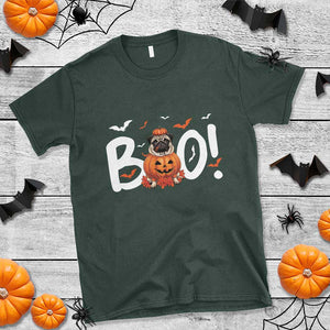 Funny French Bulldog Halloween T Shirt Boo Cute Dog Pumpkin Bat Maple Leaf Pet TS11 Dark Forest Green Print Your Wear