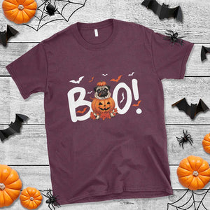 Funny French Bulldog Halloween T Shirt Boo Cute Dog Pumpkin Bat Maple Leaf Pet TS11 Maroon Print Your Wear