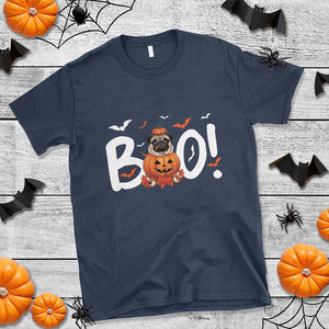 Funny French Bulldog Halloween T Shirt Boo Cute Dog Pumpkin Bat Maple Leaf Pet TS11 Navy Print Your Wear