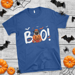 Funny French Bulldog Halloween T Shirt Boo Cute Dog Pumpkin Bat Maple Leaf Pet TS11 Royal Blue Print Your Wear