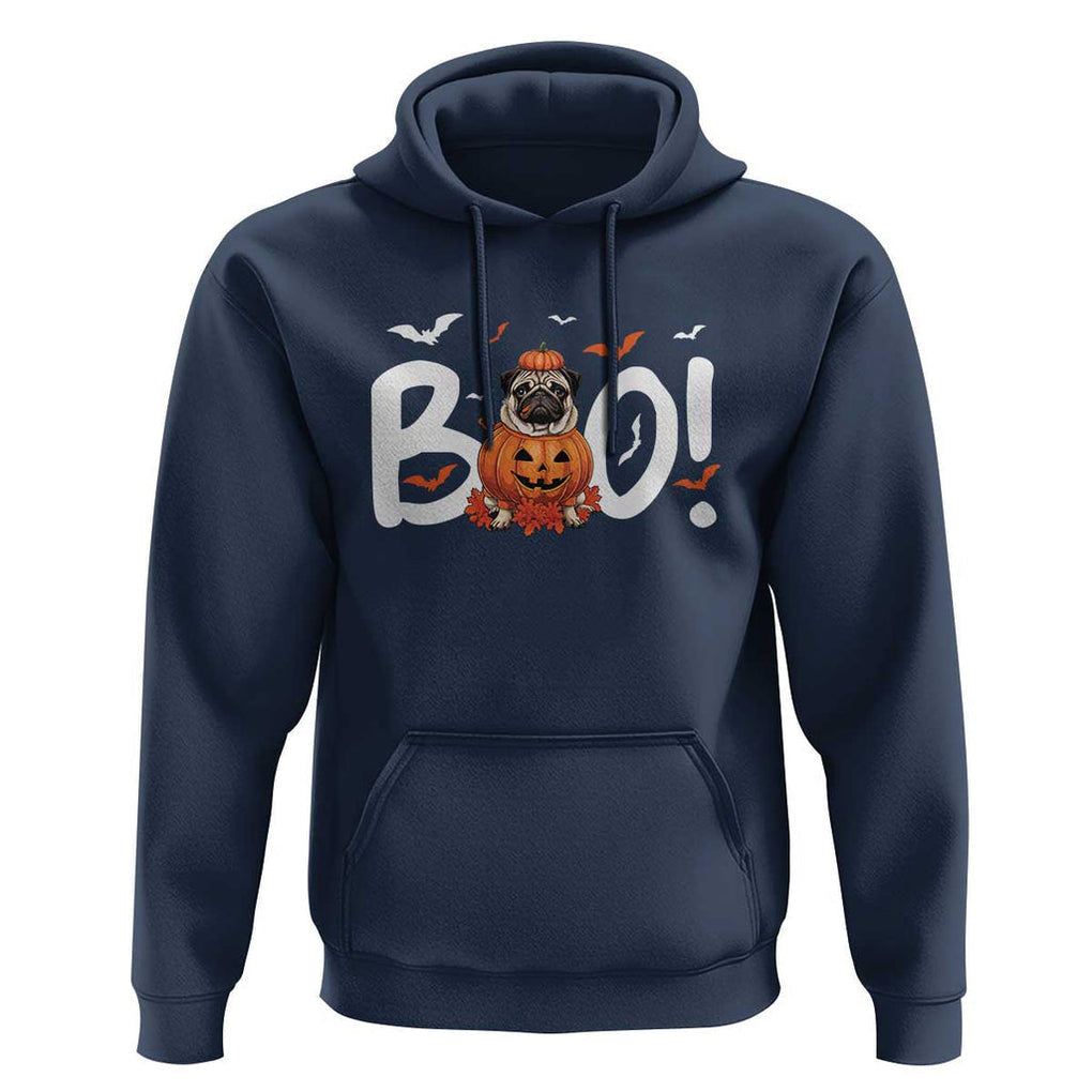 Funny French Bulldog Halloween Hoodie Boo Cute Dog Pumpkin Bat Maple Leaf Pet TS11 Navy Print Your Wear