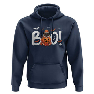 Funny French Bulldog Halloween Hoodie Boo Cute Dog Pumpkin Bat Maple Leaf Pet TS11 Navy Print Your Wear