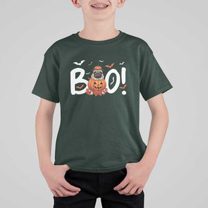 Funny French Bulldog Halloween T Shirt For Kid Boo Cute Dog Pumpkin Bat Maple Leaf Pet TS11 Dark Forest Green Print Your Wear