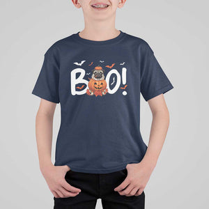 Funny French Bulldog Halloween T Shirt For Kid Boo Cute Dog Pumpkin Bat Maple Leaf Pet TS11 Navy Print Your Wear