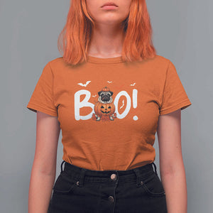 Funny French Bulldog Halloween T Shirt For Women Boo Cute Dog Pumpkin Bat Maple Leaf Pet TS11 Orange Print Your Wear
