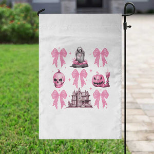 Halloween Garden Flag Pink Bow Skull Haunted House Coquette Aesthetic TS11 Print Your Wear