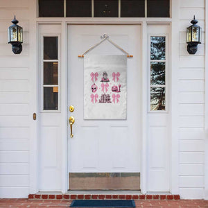 Halloween Garden Flag Pink Bow Skull Haunted House Coquette Aesthetic TS11 Print Your Wear