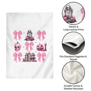 Halloween Garden Flag Pink Bow Skull Haunted House Coquette Aesthetic TS11 Print Your Wear