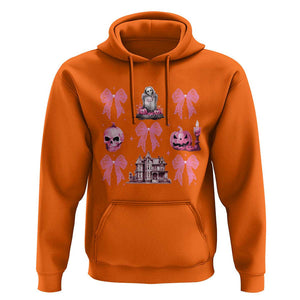 Halloween Hoodie Pink Bow Skull Haunted House Coquette Aesthetic TS11 Orange Print Your Wear