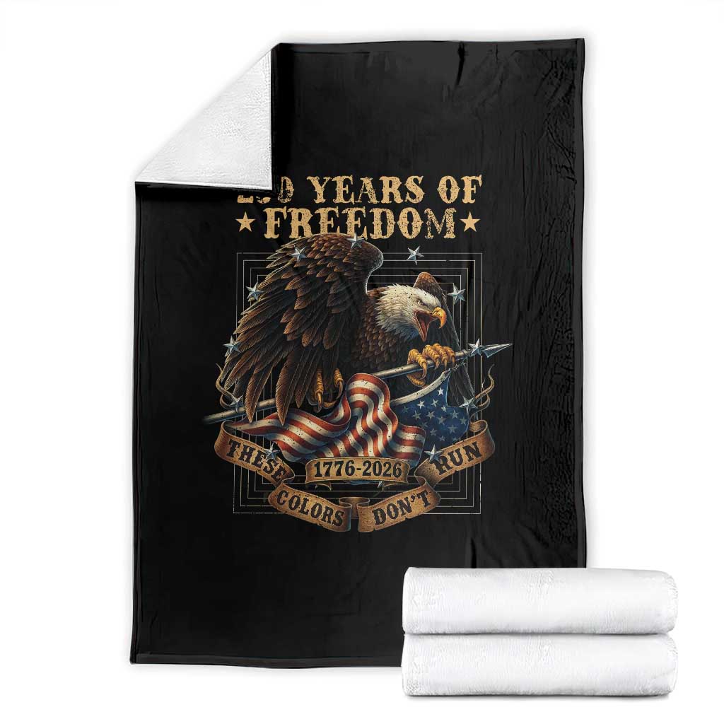 250th American Anniversary Throw Blanket 250 Years Of Freedom Independence American Flag - Print Your Wear