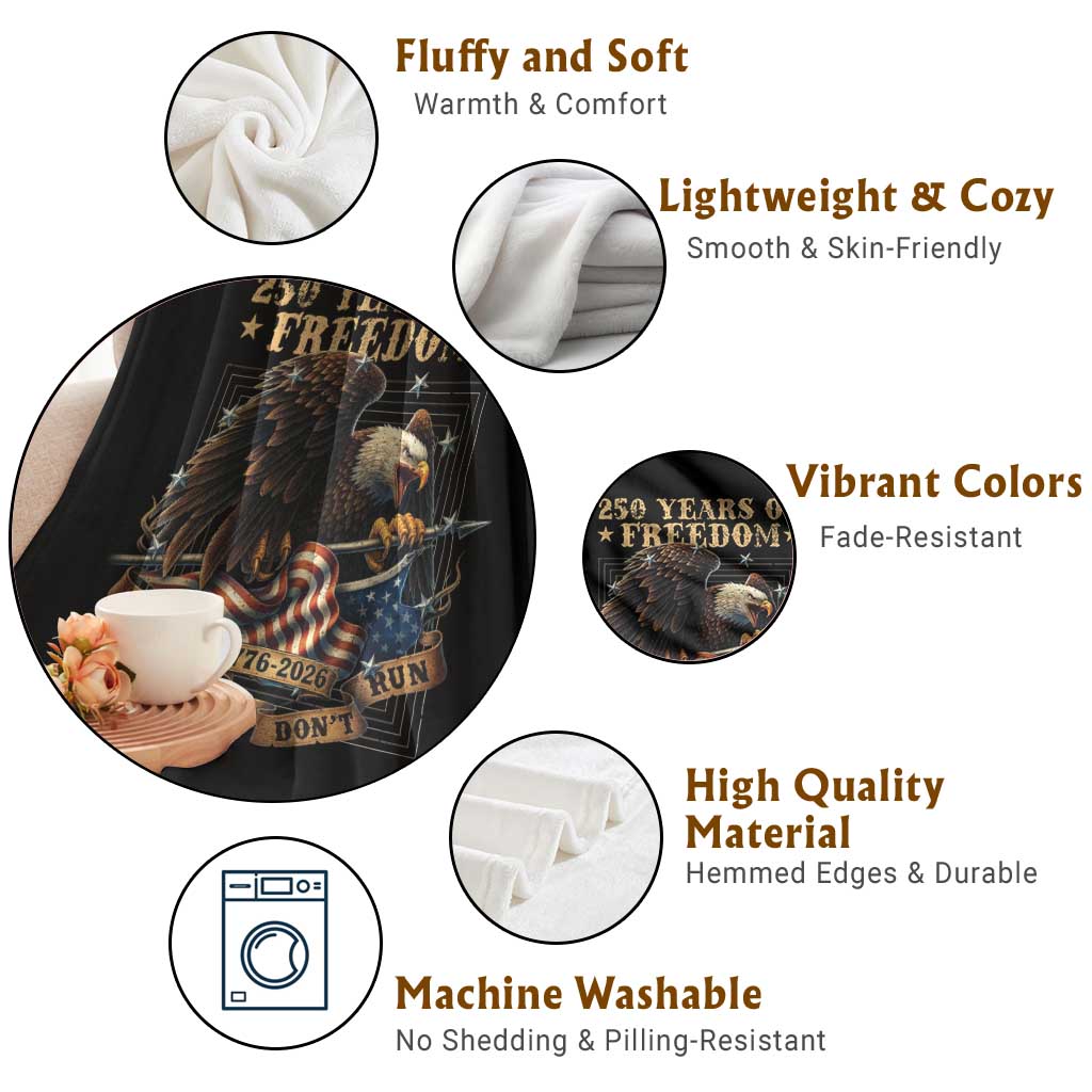 250th American Anniversary Throw Blanket 250 Years Of Freedom Independence American Flag TS11 Print Your Wear