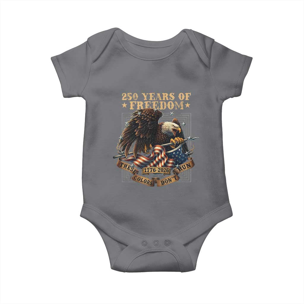 250th American Anniversary Baby Onesie 250 Years Of Freedom Independence American Flag TS11 Charcoal Print Your Wear