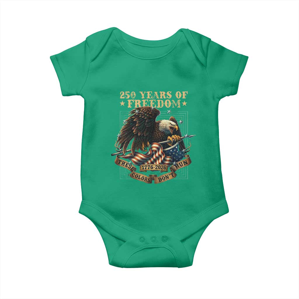 250th American Anniversary Baby Onesie 250 Years Of Freedom Independence American Flag TS11 Irish Green Print Your Wear