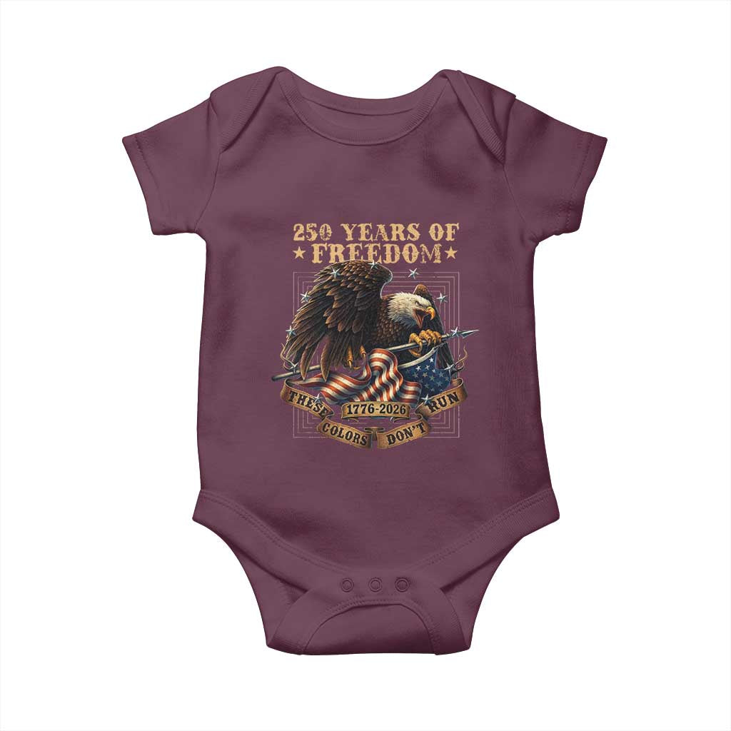 250th American Anniversary Baby Onesie 250 Years Of Freedom Independence American Flag TS11 Maroon Print Your Wear