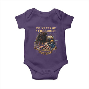250th American Anniversary Baby Onesie 250 Years Of Freedom Independence American Flag TS11 Purple Print Your Wear