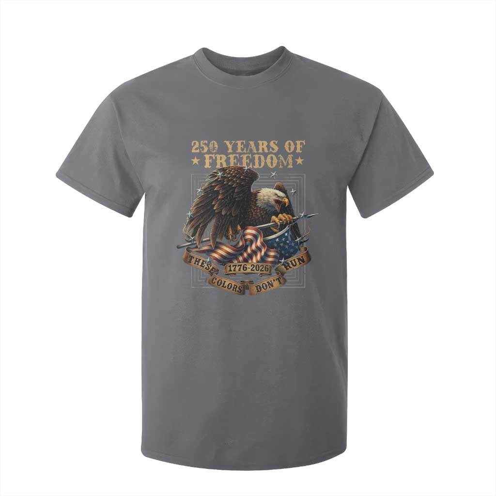 250th American Anniversary T Shirt For Kid 250 Years Of Freedom Independence American Flag TS11 Charcoal Print Your Wear