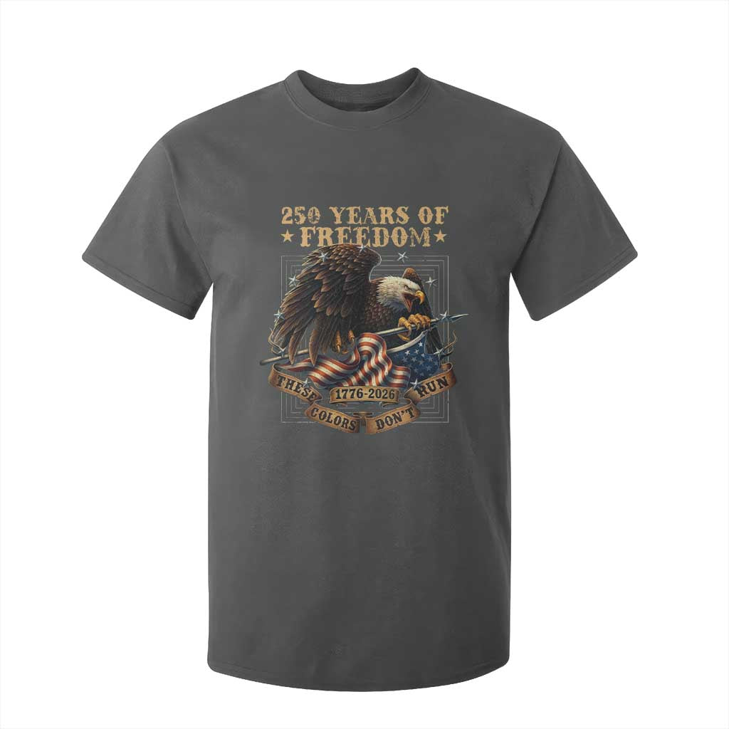 250th American Anniversary T Shirt For Kid 250 Years Of Freedom Independence American Flag TS11 Dark Heather Print Your Wear
