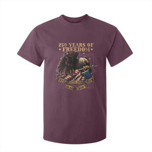 250th American Anniversary T Shirt For Kid 250 Years Of Freedom Independence American Flag TS11 Maroon Print Your Wear