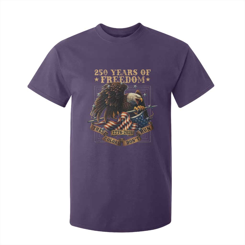 250th American Anniversary T Shirt For Kid 250 Years Of Freedom Independence American Flag TS11 Purple Print Your Wear