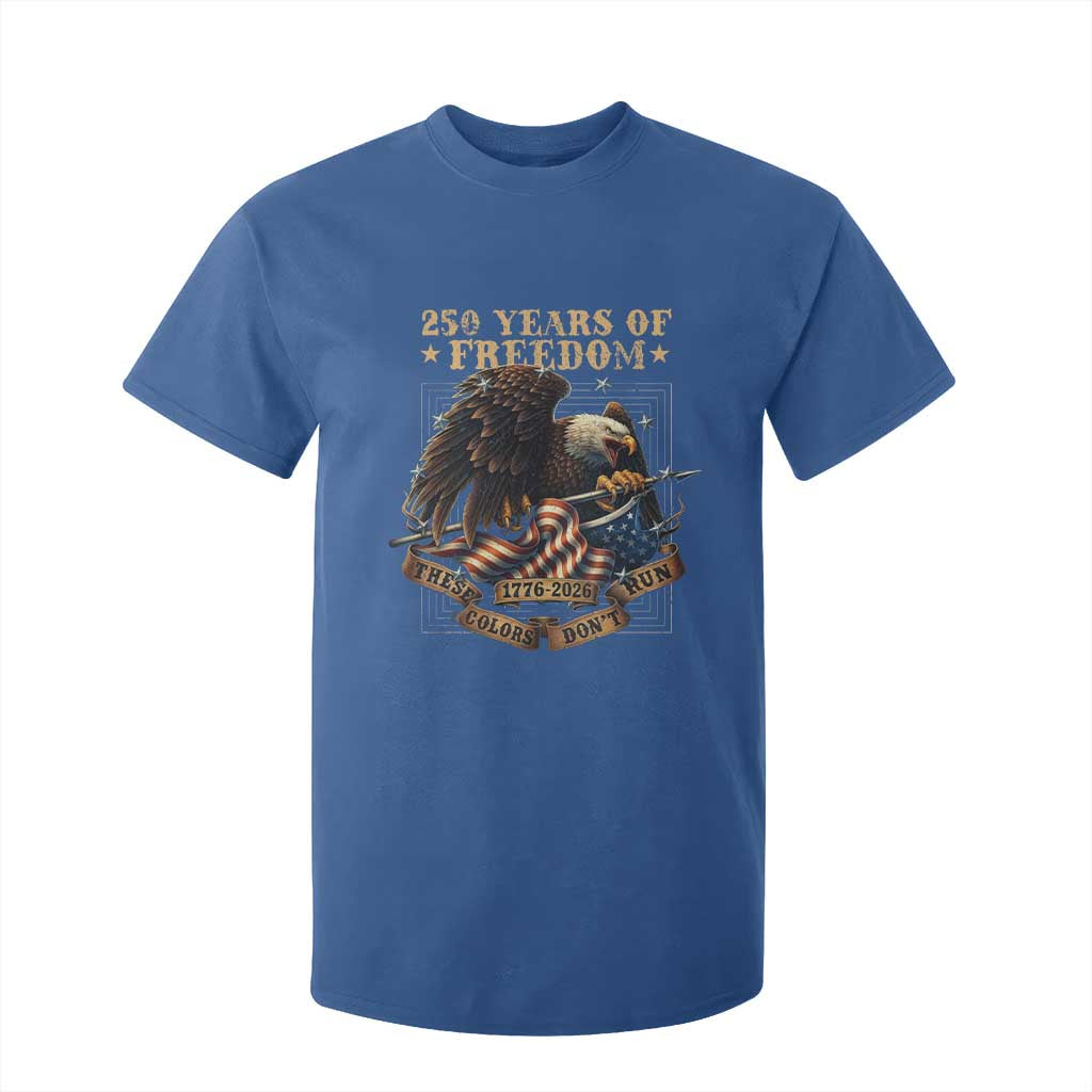 250th American Anniversary T Shirt For Kid 250 Years Of Freedom Independence American Flag TS11 Royal Blue Print Your Wear