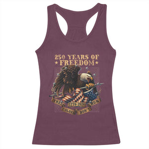 250th American Anniversary Racerback Tank Top 250 Years Of Freedom Independence American Flag TS11 Maroon Print Your Wear