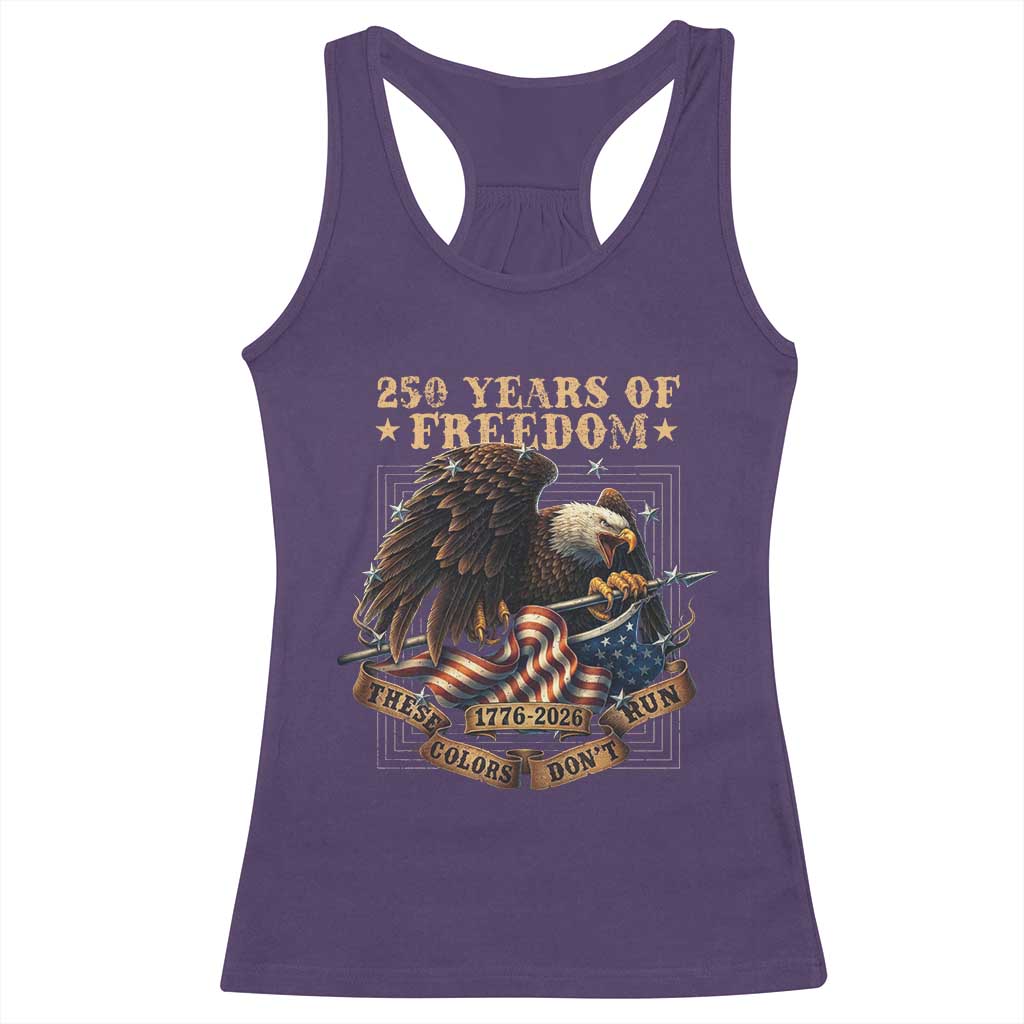 250th American Anniversary Racerback Tank Top 250 Years Of Freedom Independence American Flag TS11 Purple Print Your Wear