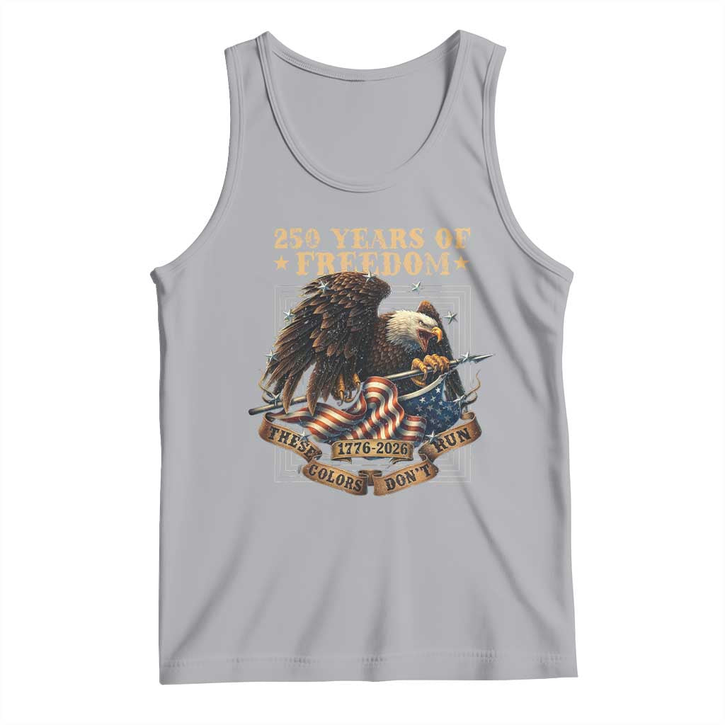 250th American Anniversary Tank Top 250 Years Of Freedom Independence American Flag TS11 Athletic Heather Print Your Wear