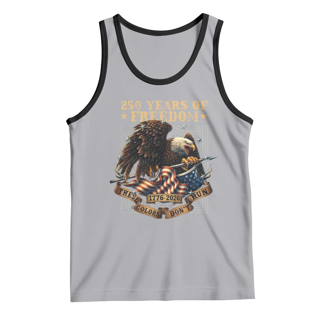250th American Anniversary Tank Top 250 Years Of Freedom Independence American Flag TS11 Athletic Heather Black Print Your Wear