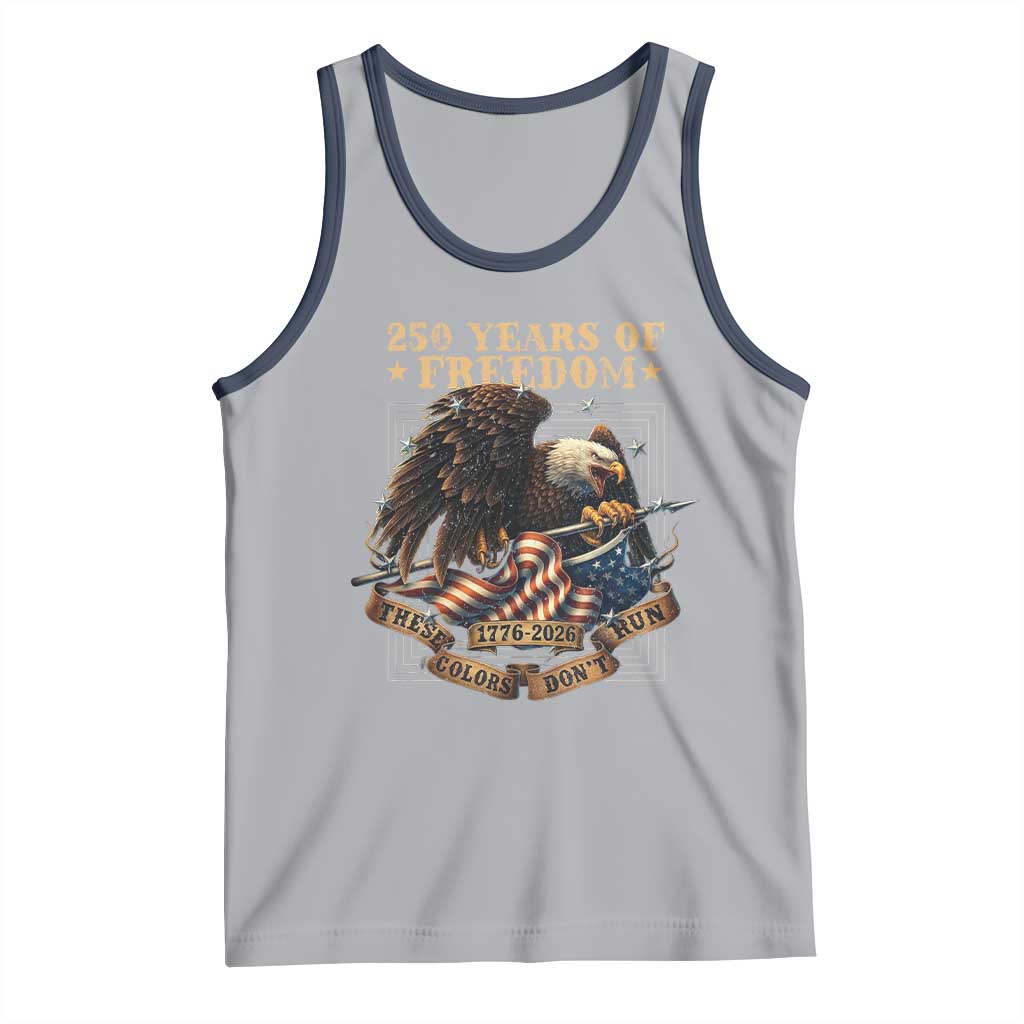 250th American Anniversary Tank Top 250 Years Of Freedom Independence American Flag TS11 Athletic Heather Navy Print Your Wear