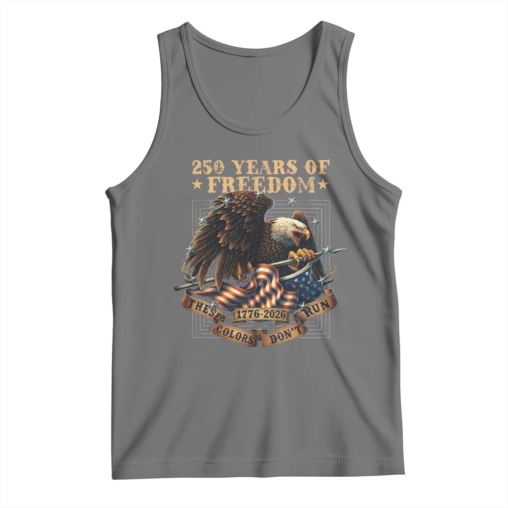 250th American Anniversary Tank Top 250 Years Of Freedom Independence American Flag TS11 Black Heather Print Your Wear