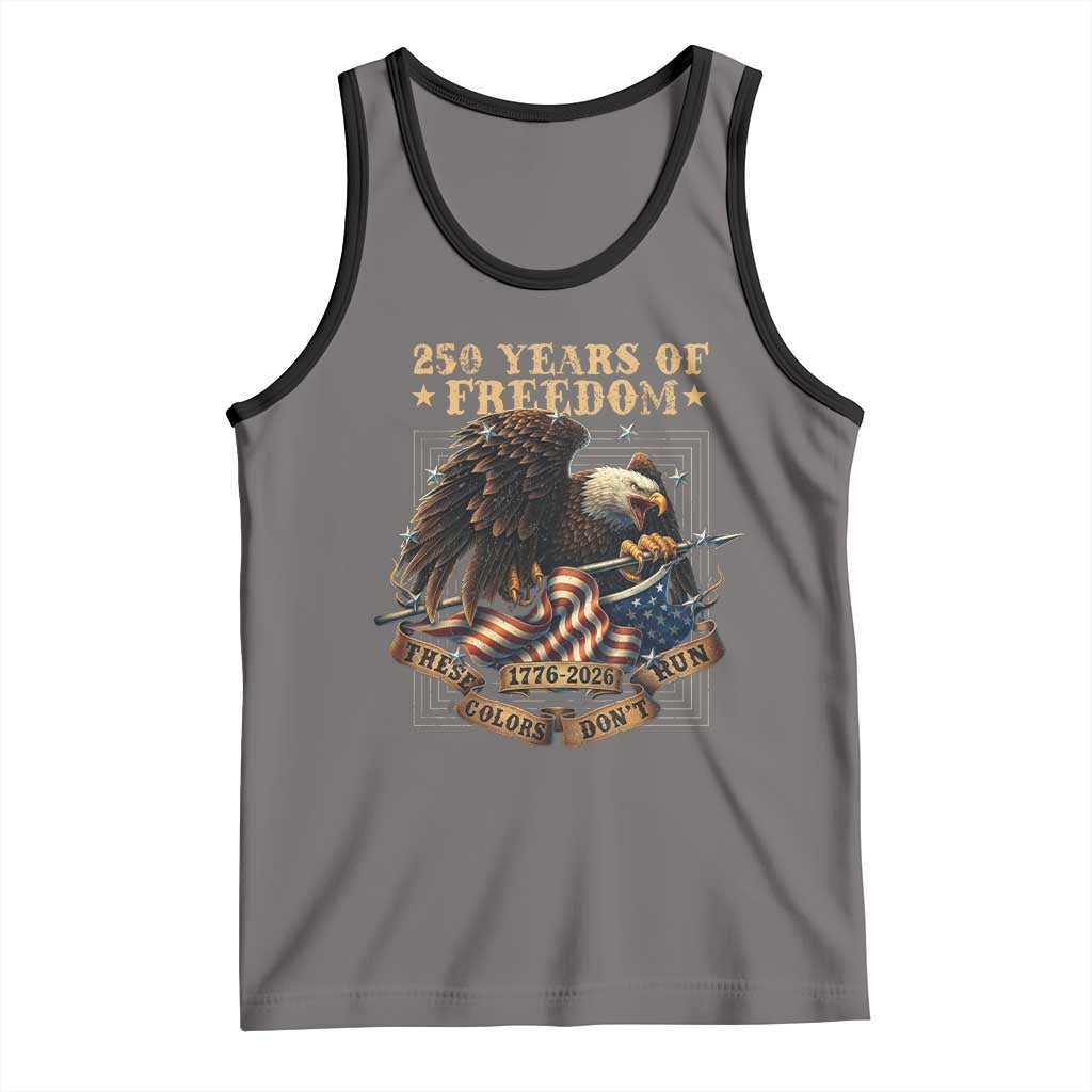 250th American Anniversary Tank Top 250 Years Of Freedom Independence American Flag TS11 Deep Heather Black Print Your Wear