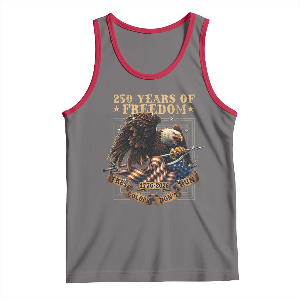 250th American Anniversary Tank Top 250 Years Of Freedom Independence American Flag TS11 Deep Heather Red Print Your Wear