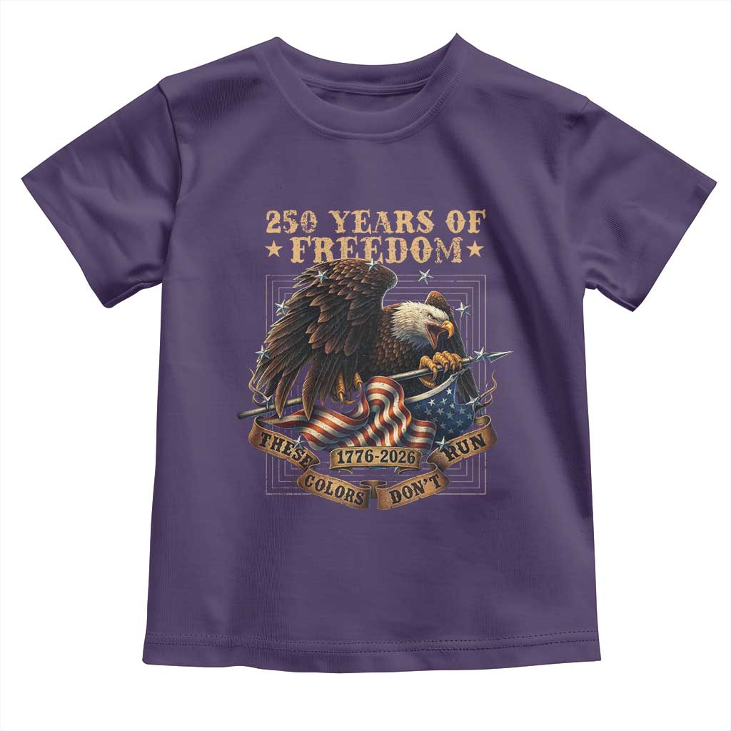 250th American Anniversary Toddler T Shirt 250 Years Of Freedom Independence American Flag TS11 Purple Print Your Wear