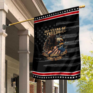 250th American Anniversary Garden Flag 250 Years Of Freedom Independence American Flag TS11 Distressed Black Red Print Your Wear