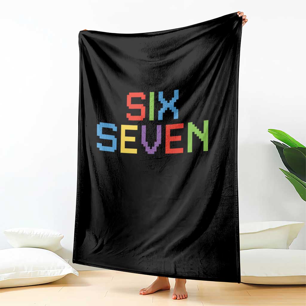 Six Seven Meme Pixel 67 Gen Alpha Meme Throw Blanket TS11 Print Your Wear