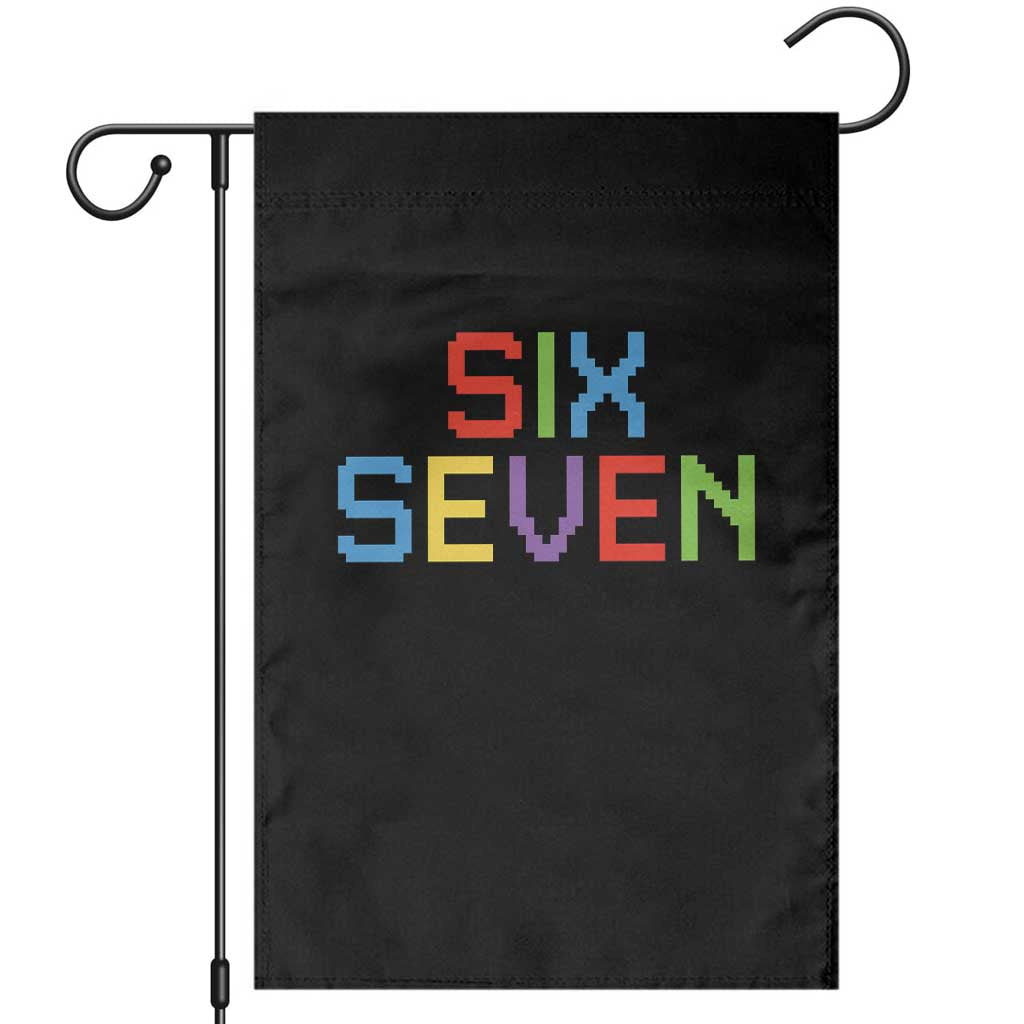 Six Seven Meme Pixel 67 Gen Alpha Meme Garden Flag TS11 Black Print Your Wear