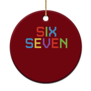 Six Seven Meme Pixel 67 Gen Alpha Meme Ceramic Ornament TS11 1pc Red Print Your Wear